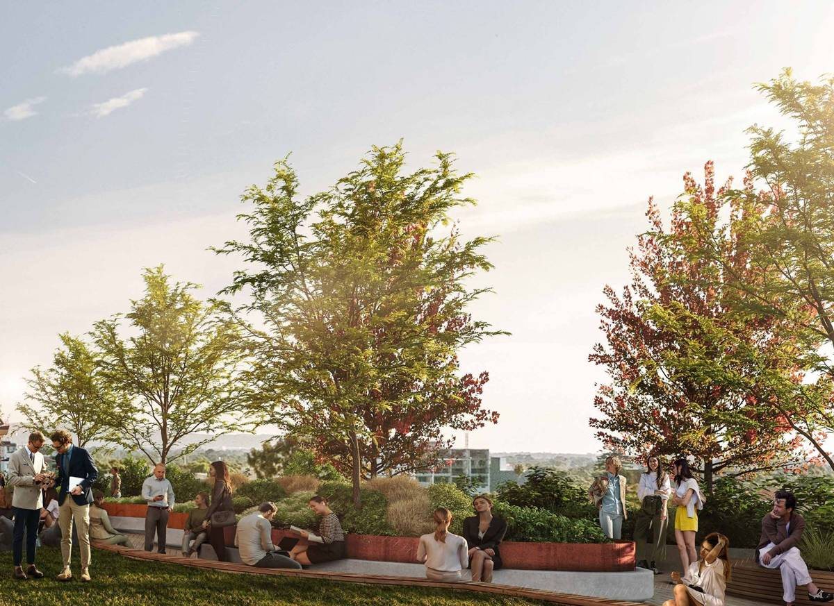 Public rooftop garden, artist impression